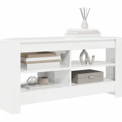 vidaXL HoekTVKast Hoogglans Wit 102 x 40,5 x 45 cm Bewerkt hout