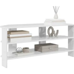 vidaXL HoekTVKast Hoogglans Wit 102x40,5x45cm Bewerkt hout