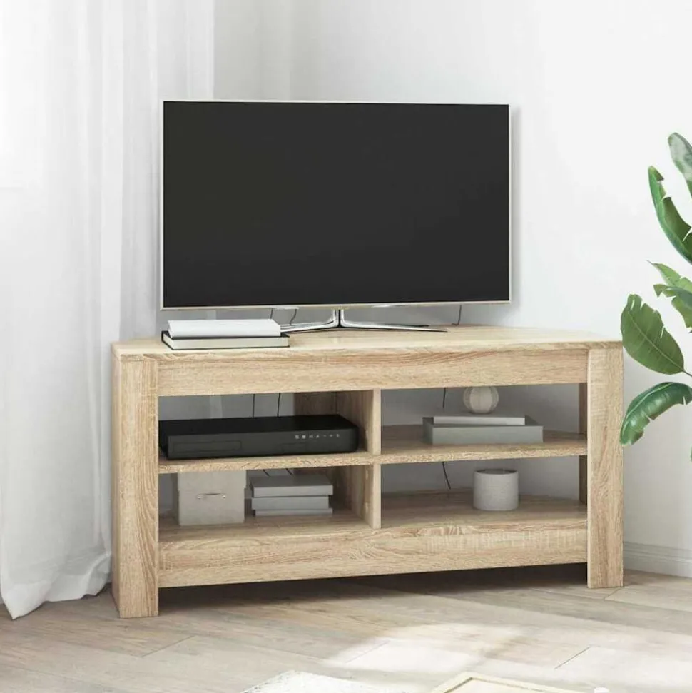 vidaXL HoekTVKast Sonoma Eiken 102 x 40,5 x 45 cm Bewerkt hout