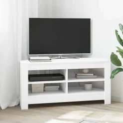vidaXL HoekTVKast Wit 102 x 40,5 x 45 cm Bewerkt hout