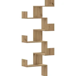 vidaXL Hoekwandschap 45x45x147 cm bewerkt hout artisanaal eikenkleurig