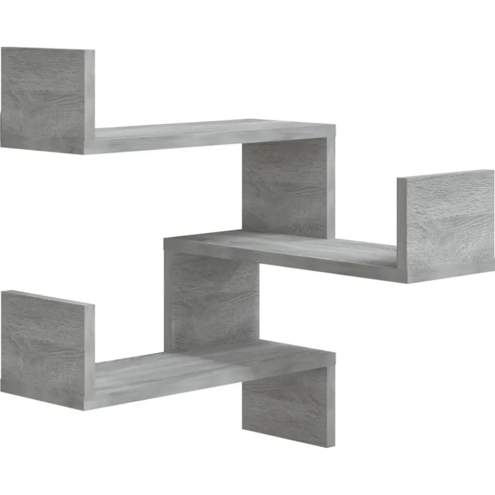 vidaXL Hoekwandschap 40x40x50 cm bewerkt hout grijs sonoma eikenkleur