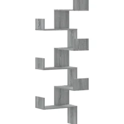 vidaXL Hoekwandschap 45x45x147 cm bewerkt hout grijs sonoma eikenkleur