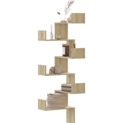 vidaXL Hoekwandschap 45x45x147 cm bewerkt hout sonoma eikenkleurig