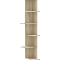 vidaXL Hoekwandschap 36,5x36,5x140 cm bewerkt hout sonoma eikenkleurig