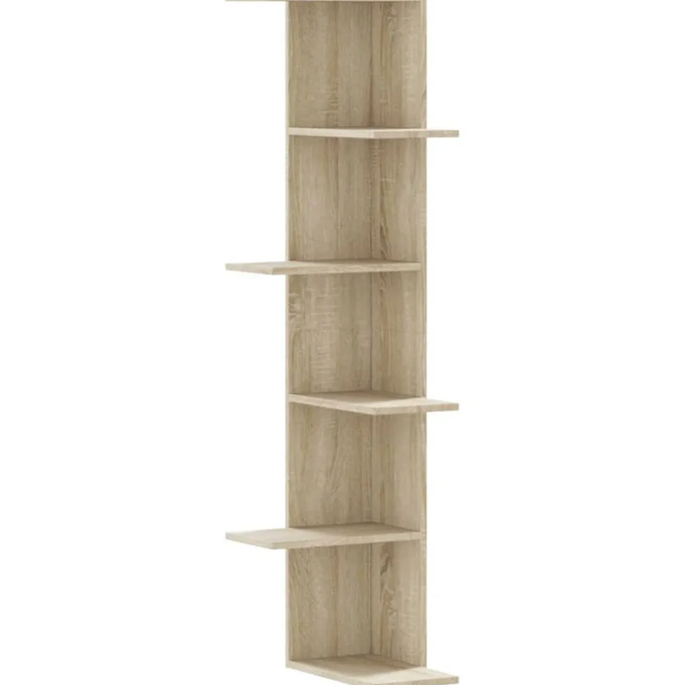 vidaXL Hoekwandschap 36,5x36,5x140 cm bewerkt hout sonoma eikenkleurig