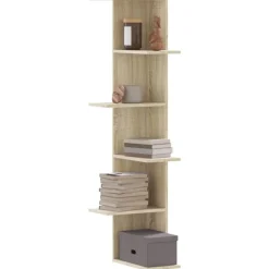 vidaXL Hoekwandschap 36,5x36,5x140 cm bewerkt hout sonoma eikenkleurig