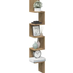 vidaXL Hoekwandschap 20x20x127,5 cm bewerkt hout artisanaal eiken