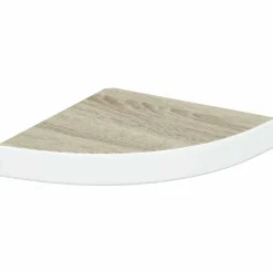 vidaXL Hoekwandschap 25x25x3,8 cm MDF eikenkleurig en wit