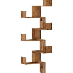 vidaXL Hoekwandschap 45x45x147 cm bewerkt hout out houtkleurig