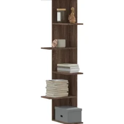 vidaXL Hoekwandschap 36,5x36,5x140 cm bewerkt hout bruin eikenkleurig