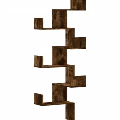 vidaXL Hoekwandschap 45x45x147 cm bewerkt hout gerookt eikenkleurig