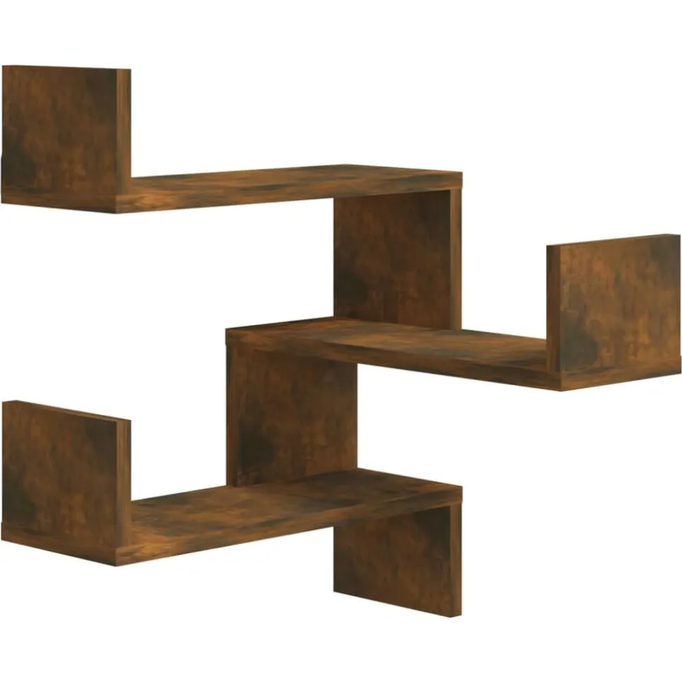 vidaXL Hoekwandschap 40x40x50 cm bewerkt hout gerookt eikenkleurig