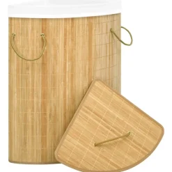 vidaXL Hoekwasmand 60 L bamboe