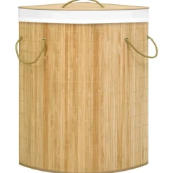 vidaXL Hoekwasmand 60 L bamboe