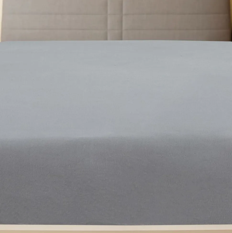 vidaXL Hoeslaken jersey 90x200 cm katoen grijs