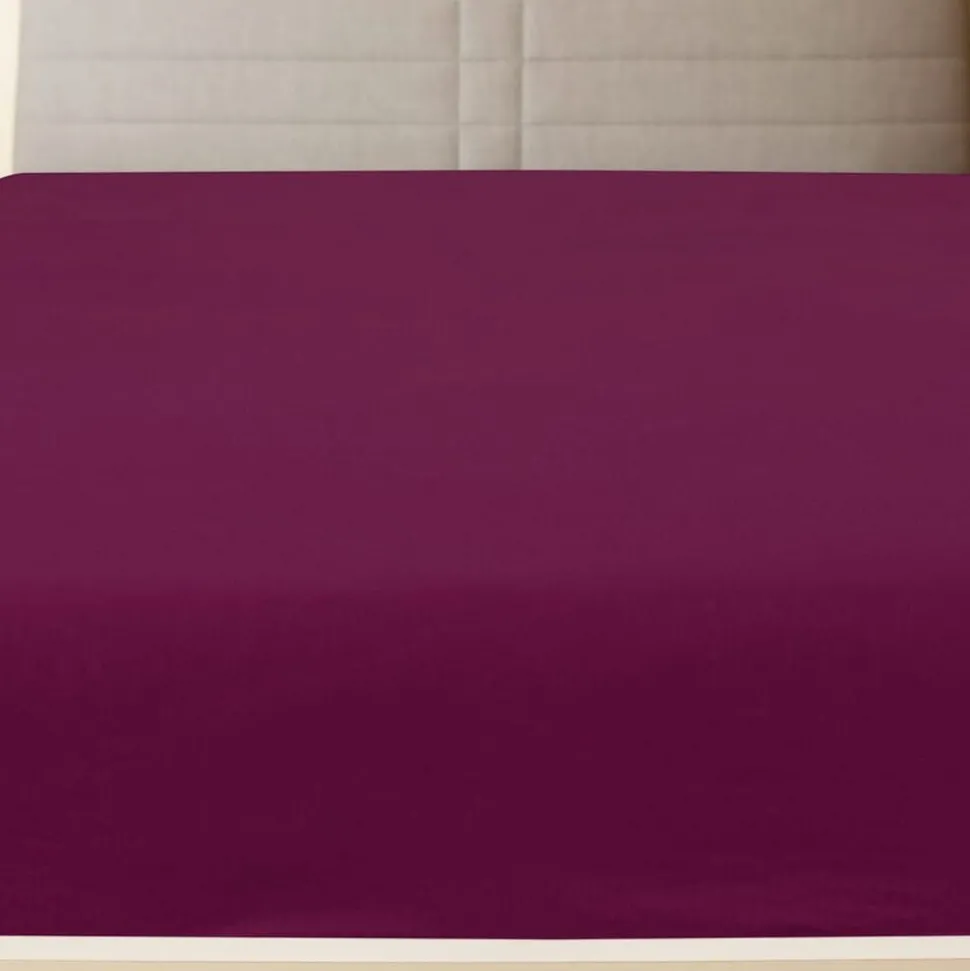 vidaXL Hoeslaken jersey 90x200 cm katoen bordeauxrood