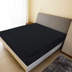 vidaXL Hoeslaken jersey 90x200 cm katoen zwart