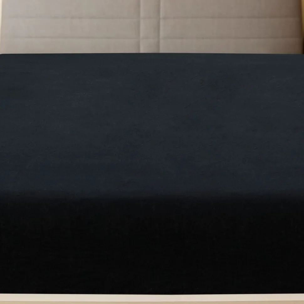 vidaXL Hoeslaken jersey 90x200 cm katoen zwart