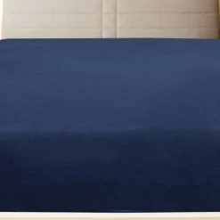 vidaXL Hoeslaken jersey 90x200 cm katoen marineblauw