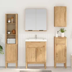 vidaXL Hoge badkamerkast met plank FLORO Wasbruin 35 x 30 x 160 cm