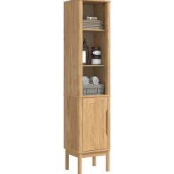 vidaXL Hoge badkamerkast met plank FLORO Wasbruin 35 x 30 x 160 cm