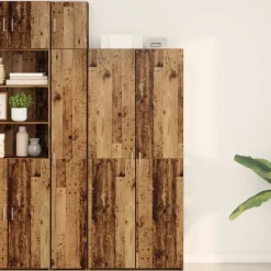 vidaXL Hoge kast 2 pcs Oudhout 80 x 42 x 185 cm