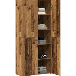 vidaXL Hoge kast 2 pcs Oudhout 80 x 42 x 185 cm