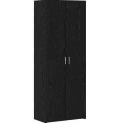 vidaXL Hoge kast 2 pcs Zwart Eiken 70 x 42,5 x 185 cm
