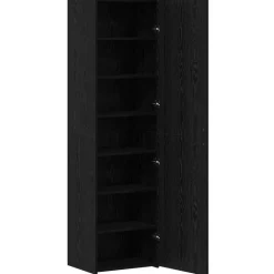 vidaXL Hoge kast 2 pcs Zwart Eiken 50 x 42,5 x 185 cm