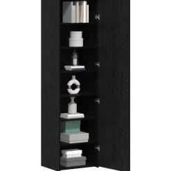 vidaXL Hoge kast 2 pcs Zwart Eiken 50 x 42,5 x 185 cm