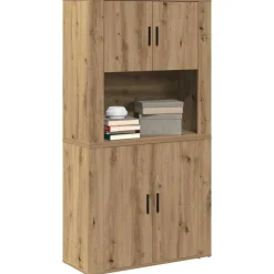 vidaXL Hoge kast Artisan Eiken 80 x 33 x 150 cm Bewerkt hout