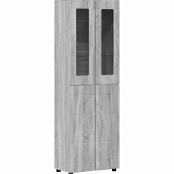 vidaXL Hoge kast FLORIN Grijs Sonoma 60 x 35 x 182 cm Bewerkt hout
