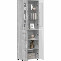 vidaXL Hoge kast FLORIN Grijs Sonoma 60 x 35 x 182 cm Bewerkt hout