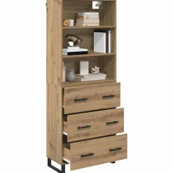 vidaXL Hoge kast met lade Artisan Eiken 69,5 x 34 x 180 cm