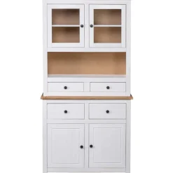 vidaXL Hoge kast Panama Range 93x40,5x180 cm massief grenenhout wit