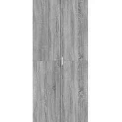vidaXL Hoge kast 80x35x180 cm bewerkt hout grijs sonoma eikenkleurig