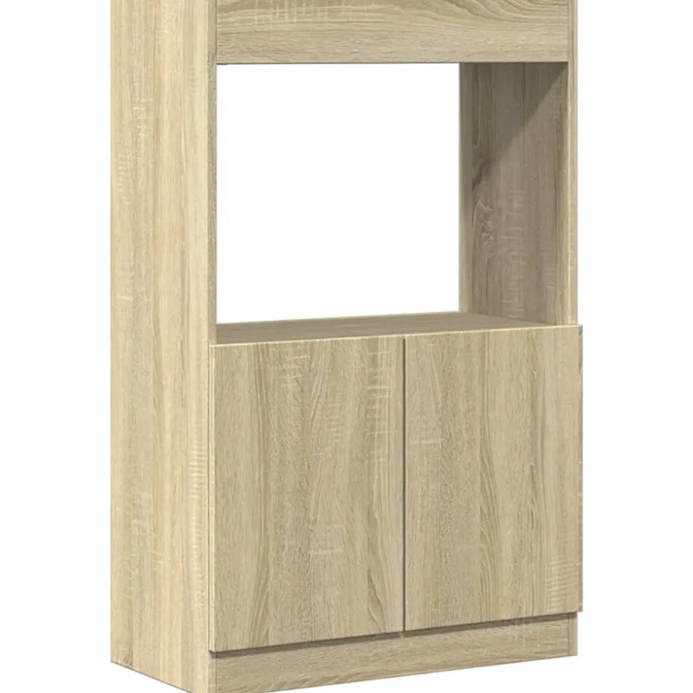 vidaXL Hoge kast 63x33x100 cm bewerkt hout sonoma eikenkleurig