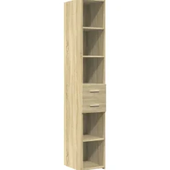 vidaXL Hoge kast 30x42,5x185 cm bewerkt hout sonoma eikenkleurig