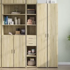 vidaXL Hoge kast 30x42,5x185 cm bewerkt hout sonoma eikenkleurig
