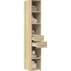 vidaXL Hoge kast 30x42,5x185 cm bewerkt hout sonoma eikenkleurig