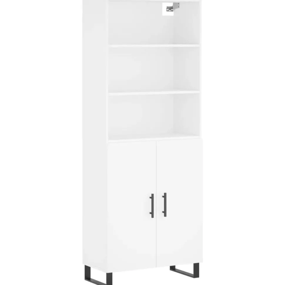 vidaXL Hoge kast 69,5x34x180 cm bewerkt hout wit