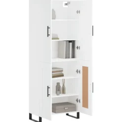 vidaXL Hoge kast 69,5x34x180 cm bewerkt hout wit