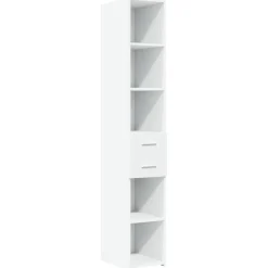 vidaXL Hoge kast 30x42,5x185 cm bewerkt hout wit