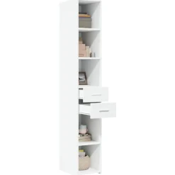 vidaXL Hoge kast 30x42,5x185 cm bewerkt hout wit