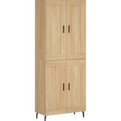 vidaXL Hoge kast 69,5x34x180 cm bewerkt hout sonoma eikenkleurig