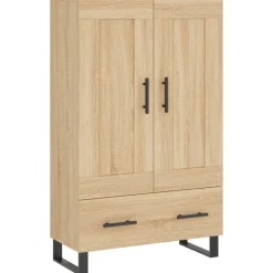 vidaXL Hoge kast 69,5x31x115 cm bewerkt hout sonoma eikenkleurig