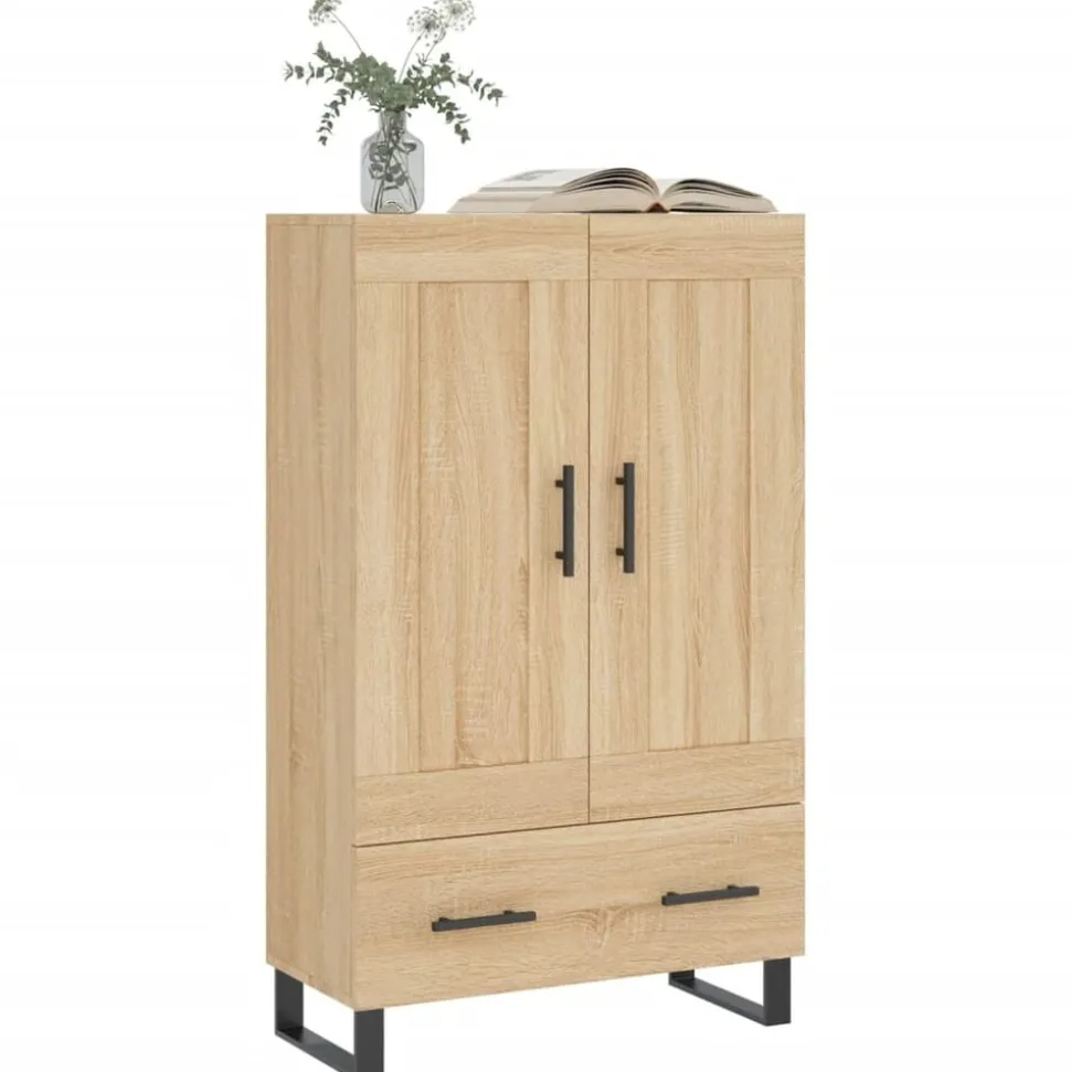 vidaXL Hoge kast 69,5x31x115 cm bewerkt hout sonoma eikenkleurig