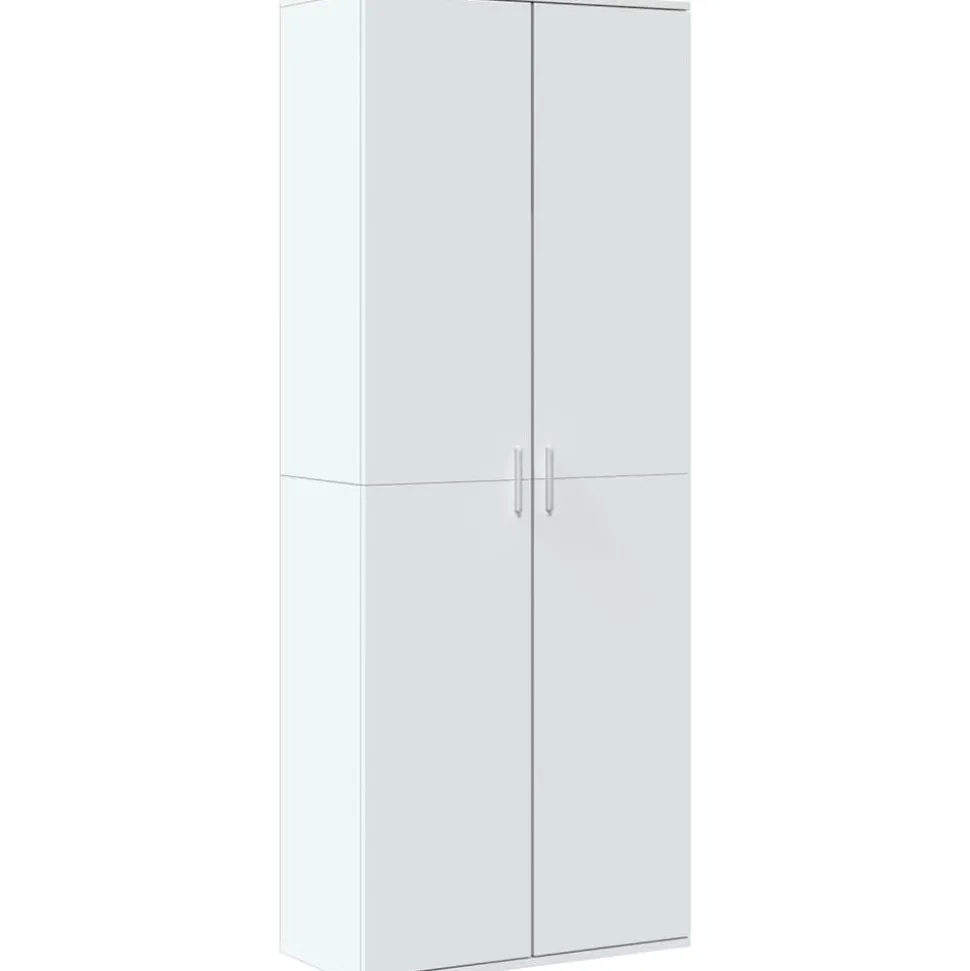 vidaXL Hoge kast 70x35x180 cm bewerkt hout wit