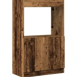 vidaXL Hoge kast 63x33x100 cm bewerkt hout oud houtkleurig